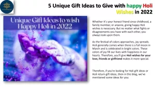 5 Unique Gift Ideas to Give with happy Holi Wishes in 2022