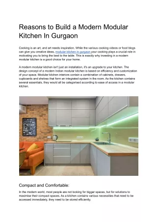 reasons to build a modern modular kitchen