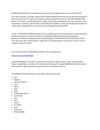 amoxicillin market size competitive landscape