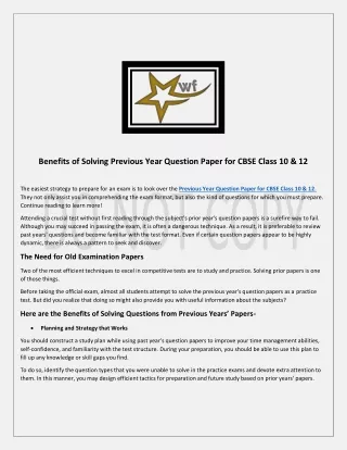 benefits of solving previous year question paper