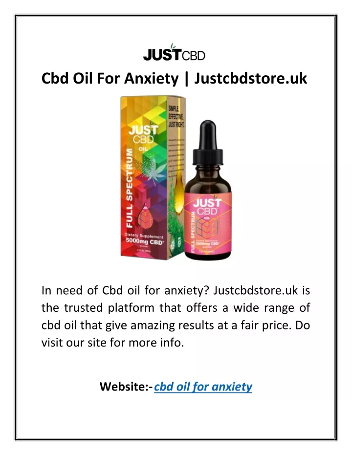 cbd oil for anxiety justcbdstore uk