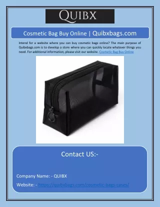 Cosmetic Bag Buy Online | Quibxbags.com