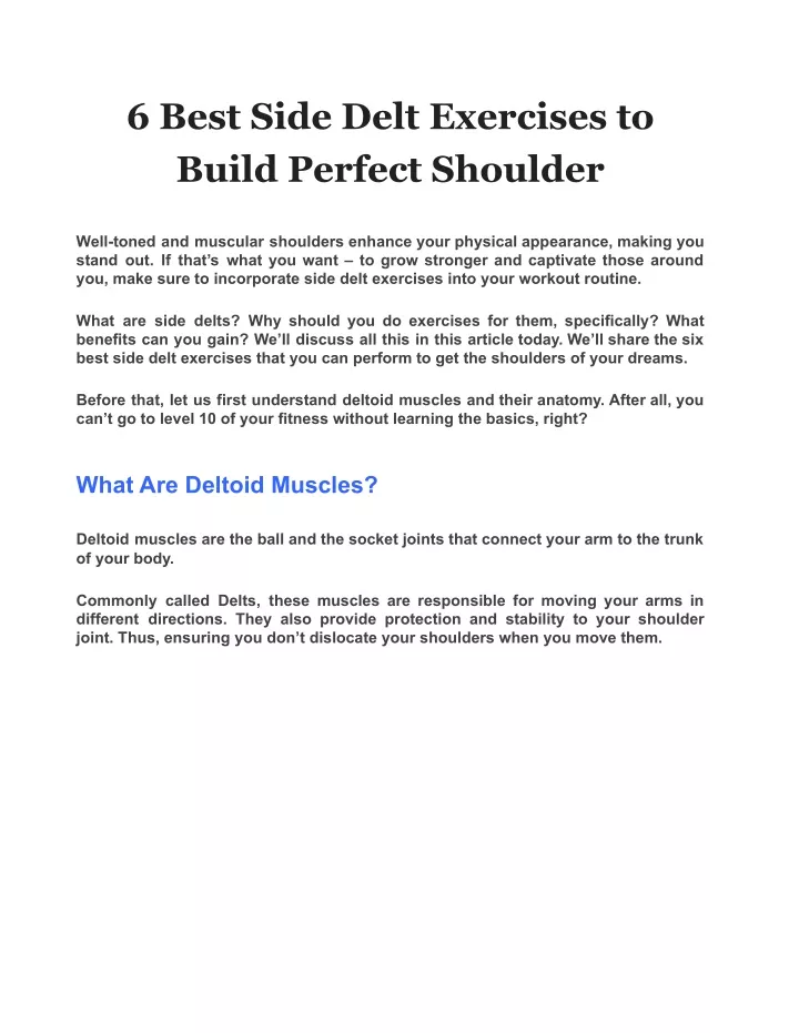 6 best side delt exercises to build perfect