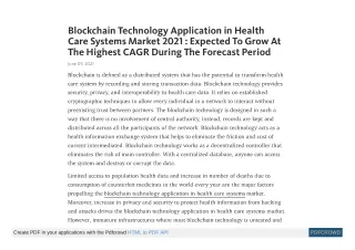 blockchain technology application in health care