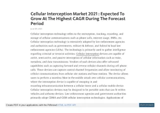 cellular interception market 2021 expected