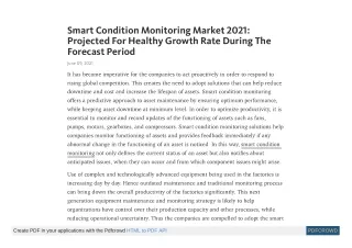 smart condition monitoring market 2021 projected