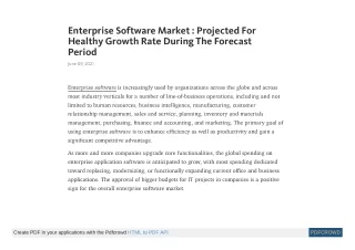 enterprise software market projected for healthy