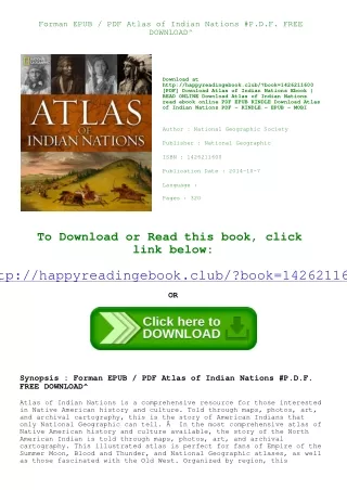 Forman EPUB / PDF Atlas of Indian Nations #P.D.F. FREE DOWNLOAD^