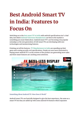 best android smart tv in india features to focus