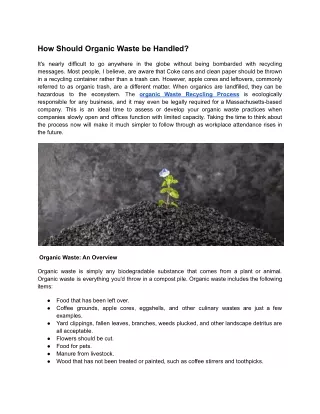 how should organic waste be handled