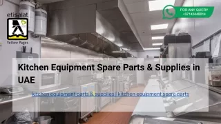 Kitchen Equipment Spare Parts & Supplies in UAE