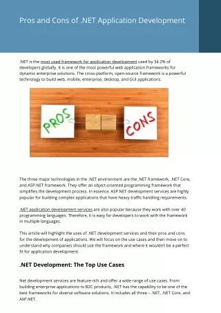 pros and cons of net application development