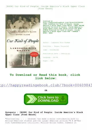 [BOOK] Our Kind of People Inside America's Black Upper Class [Free Ebook]