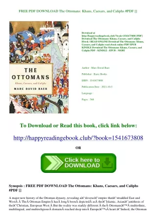FREE PDF DOWNLOAD The Ottomans Khans  Caesars  and Caliphs #PDF [<Download>]