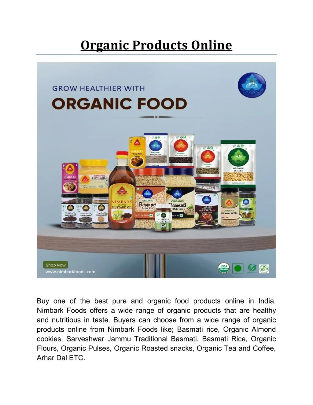 PPT - Organic Products Online PowerPoint Presentation, free download ...