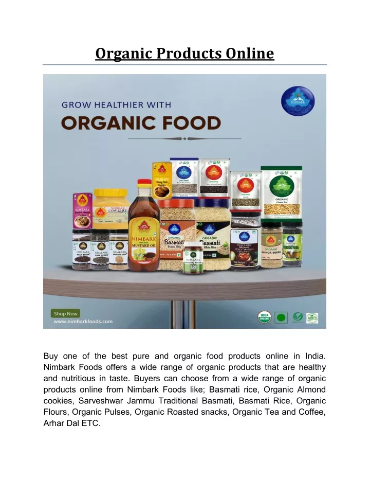 organic products online