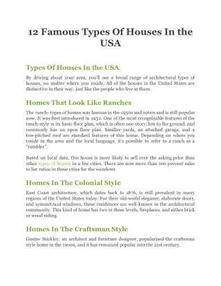 12 famous types of houses in the usa