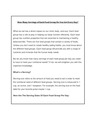 how many servings of each food group