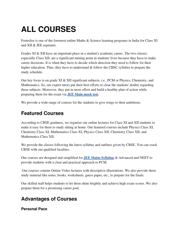 all courses