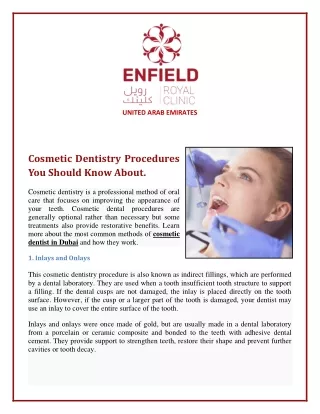 Cosmetic Dentistry Procedures You Should Know About