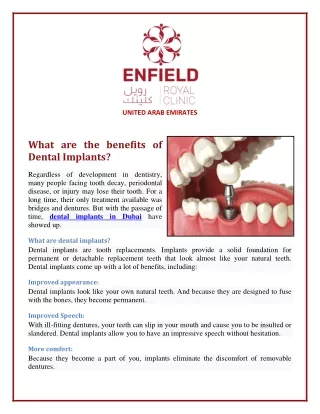 What are the benefits of Dental Implants?