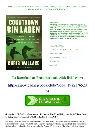 ^*READ^* Countdown bin Laden The Untold Story of the 247-Day Hunt to Bring the M
