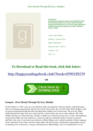 [Free Ebook] Through My Eyes {Kindle}