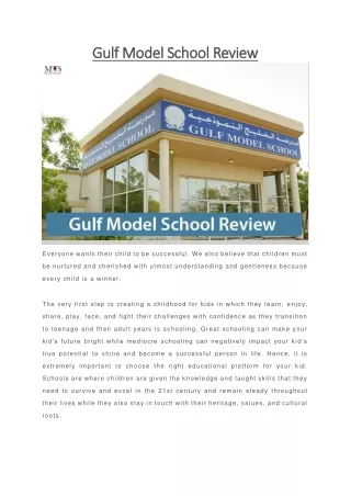 gulf model school review gulf model school review