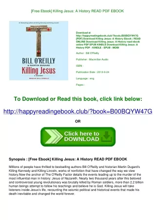 [Free Ebook] Killing Jesus A History READ PDF EBOOK