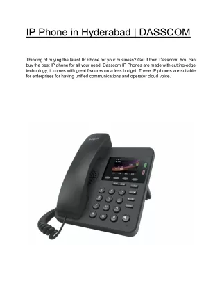 ip phone in hyderabad dasscom