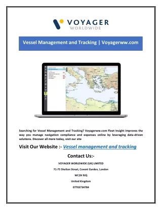 vessel management and tracking voyagerww com