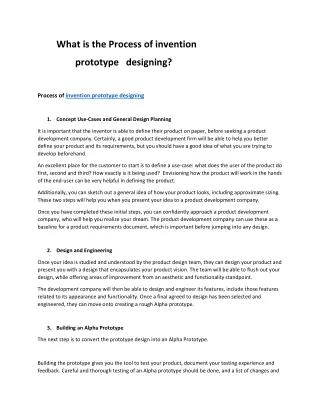 What is the Process of invention prototype designing-PDF