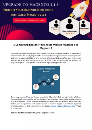 5 compelling reasons you should migrate magento