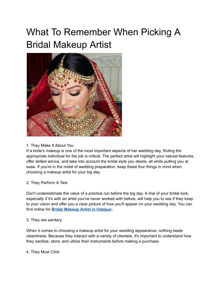 what to remember when picking a bridal makeup