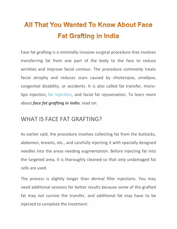 face fat grafting is a minimally invasive