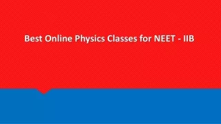 best online physics classes for neet iib