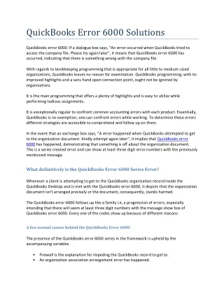 quickbooks error 6000 solutions
