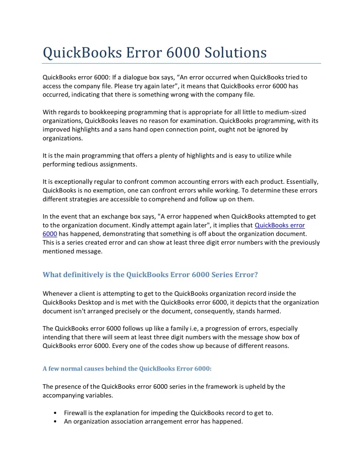 quickbooks error 6000 solutions