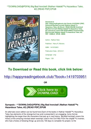 ^*DOWNLOAD@PDF#)} Big Bad Ironclad! (Nathan Haleâ€™s Hazardous Tales  #2) [READ