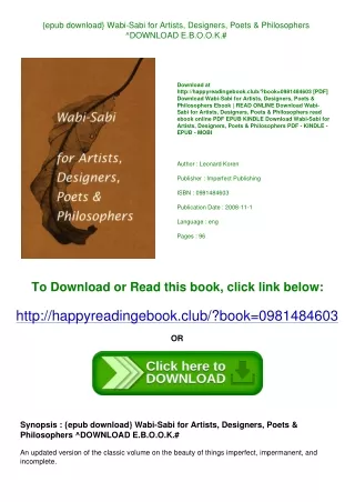 {epub download} Wabi-Sabi for Artists  Designers  Poets &amp; Philosophers ^DOWN
