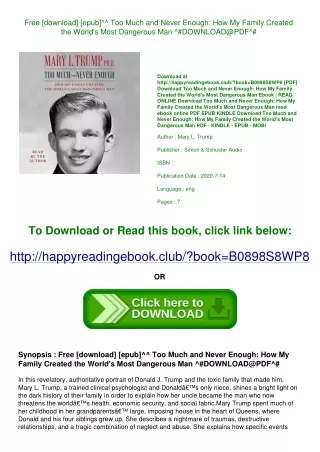 Free [download] [epub]^^ Too Much and Never Enough How My Family Created the Wor
