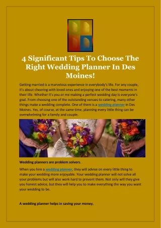 Significant Tips To Choose The Right Wedding Planner