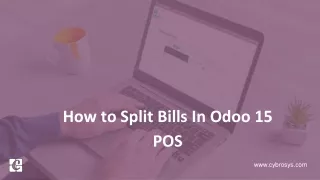 How to Split Bills In Odoo 15 POS