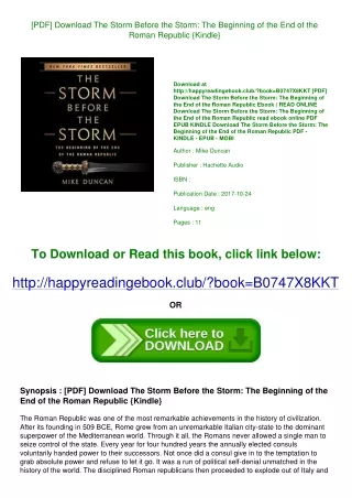 [PDF] Download The Storm Before the Storm The Beginning of the End of the Roman