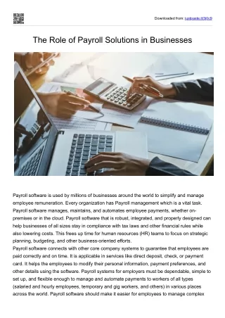 The role of payroll