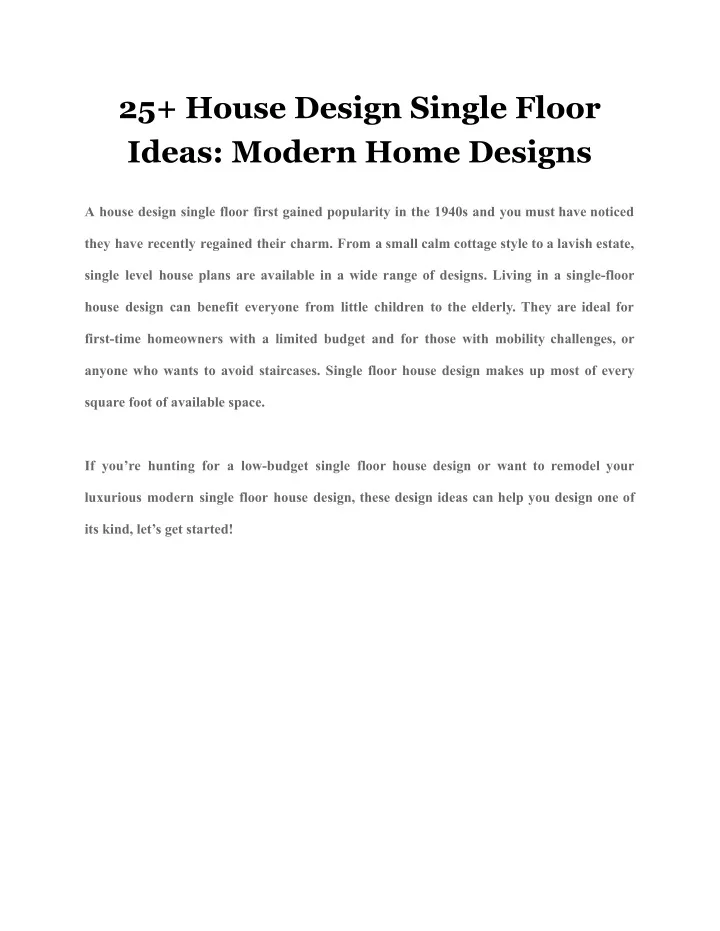 25 house design single floor ideas modern home