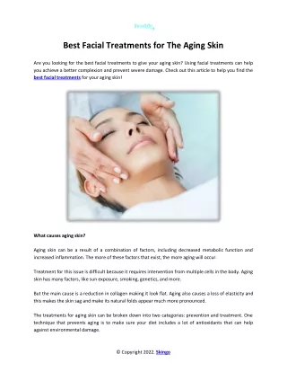 Best Facial Treatments for The Aging Skin