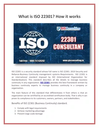 What is ISO 22301 How it works