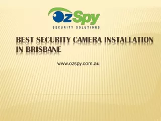 Best Security Camera Installation in Brisbane - www.ozspy.com.au