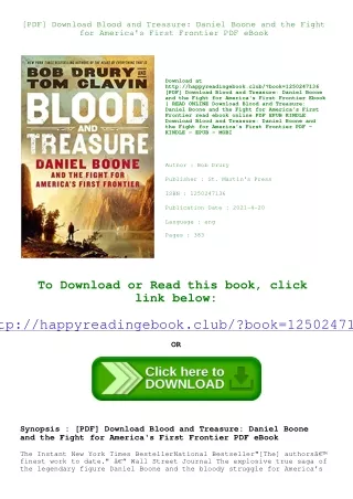 [PDF] Download Blood and Treasure Daniel Boone and the Fight for America's First